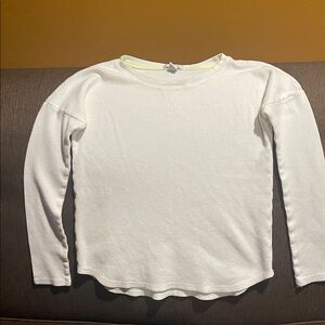 White Long-Sleeve Kids Top  - Classic Crewneck